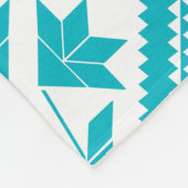Turquoise Floral Quilt Fleece Blanket (Hoek)