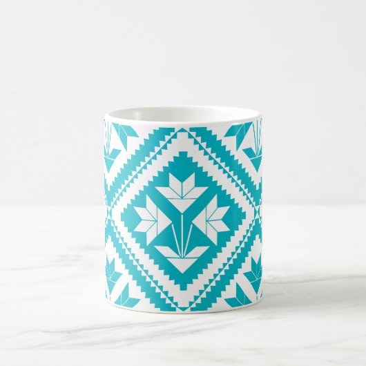 Turquoise Floral Quilt Mug Koffiemok (Center)