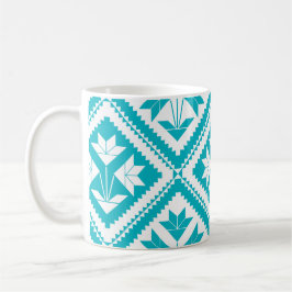 Turquoise Floral Quilt Mug Koffiemok