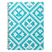 Turquoise Floral Quilt Spiral Notebook Notitieboek (Voorkant)