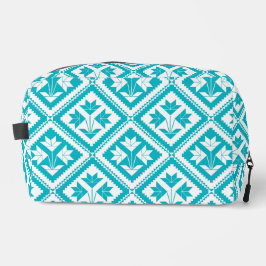 Turquoise Floral Quilt Toiletry Bag Toilettasje