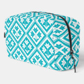 Turquoise Floral Quilt Toiletry Bag Toilettasje (Rechterhoek)
