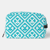 Turquoise Floral Quilt Toiletry Bag Toilettasje (Achterkant)