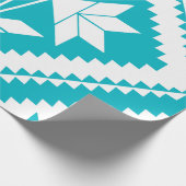 Turquoise Floral Quilt Wrapping Paper Cadeaupapier (Hoek)