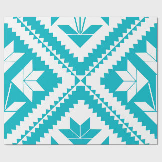 Turquoise Floral Quilt Wrapping Paper Cadeaupapier