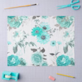Turquoise Floral Series Design 11 Tissue Paper Tissuepapier (Craft)