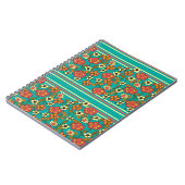 Turquoise Floral Spiral Notitieboek (Linkerzijde)