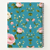 Turquoise Floral Spiral Notitieboek – Schattige vo (Achterkant)