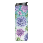 *~* Turquoise Floral Succulent Glitter Girly Thermosbeker (Gedraaid links)