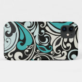 Turquoise Floral Swirls iPhone 5 Hoesje (Achterkant (horizontaal))