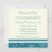 Turquoise Floral Wedding Vow Renewal Uitnodigingen (Achterkant)