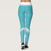 Turquoise floral white strepen & noem modern leggings (Achterkant)