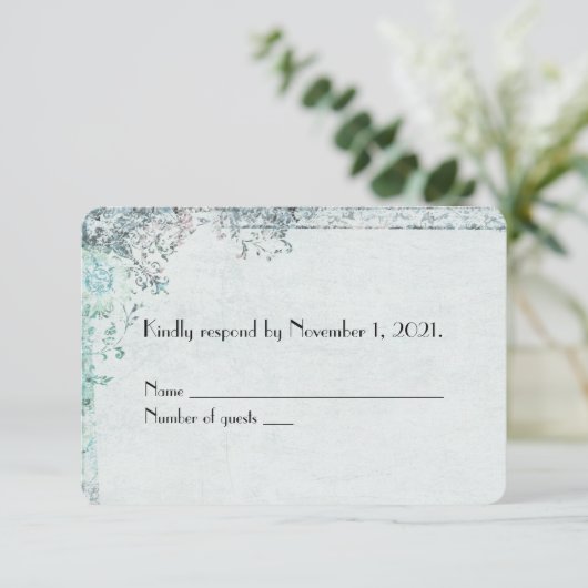  turquoise florale grens RSVP (Staand voorkant)