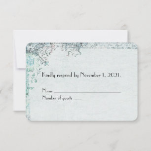 turquoise florale grens RSVP Kaartje