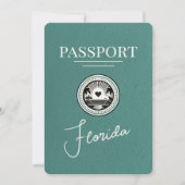Turquoise Florida Passport Bewaar de datum Save The Date (Voorkant)
