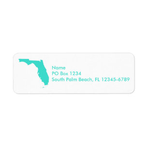 Turquoise Florida Personalized Etiket