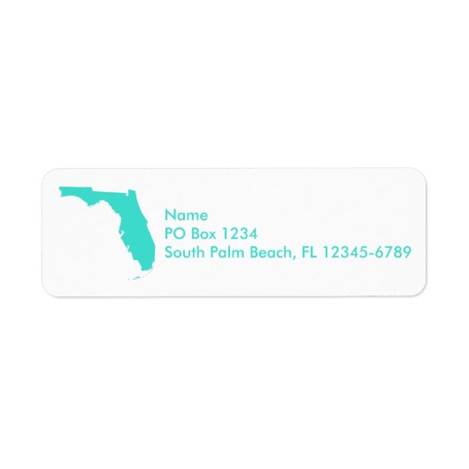 Turquoise Florida Personalized Etiket (Voorkant)