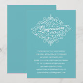 Turquoise Flourish Quinceanera Party Kaart (Voorkant / Achterkant)