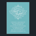 Turquoise Flourish Sweet Sixteen Birthday Party Kaart<br><div class="desc">Deze elegante zoete 16 verjaardagsfeestje nodigt een  kalligrafiekmanuscript uit,  een grillige  bloei en een mooie turkooizen blauwe achtergrond</div>