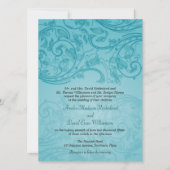 Turquoise Flourish Wedding Invitation Kaart (Voorkant)