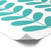 Turquoise Flower Buds Mid Century Modern Retro Poster (Hoek)