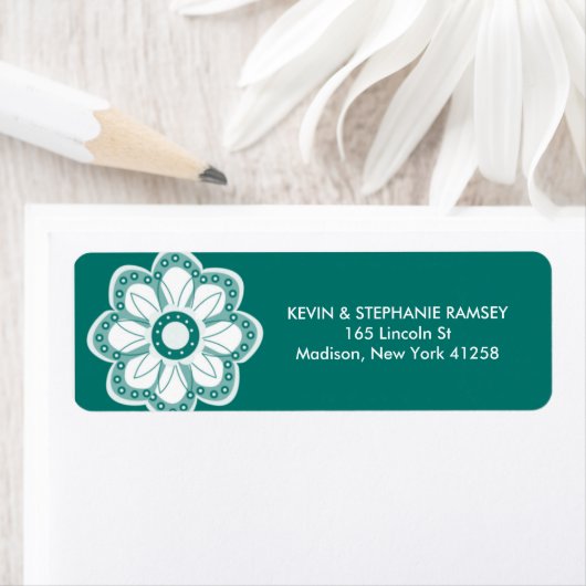 Turquoise Flower Etiket (Insitu)