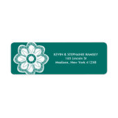 Turquoise Flower Etiket (Voorkant)