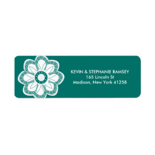 Turquoise Flower Etiket
