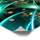 Turquoise Flower Fractal Poster (Hoek)