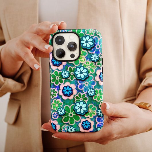 Turquoise Flower Hippie iPhone | Hippie iPhone 13 Case-Mate iPhone Case