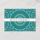 Turquoise Flower Mandala Visitekaartje (Voorkant)