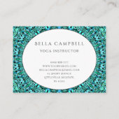 Turquoise Flower Mandala Visitekaartje (Achterkant)