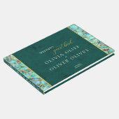 Turquoise Flowers Emerald Wedding Gastenboek (Hoek)