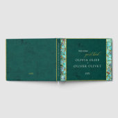 Turquoise Flowers Emerald Wedding Gastenboek (Volledig)