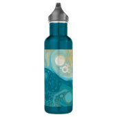 Turquoise Fluid Art Marble Personalized Waterfles (Rechts)