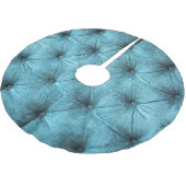 Turquoise fluwelen bank close-up kerstboom rok (Gekanteld)