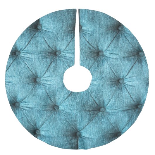 Turquoise fluwelen bank close-up kerstboom rok (Voorkant)