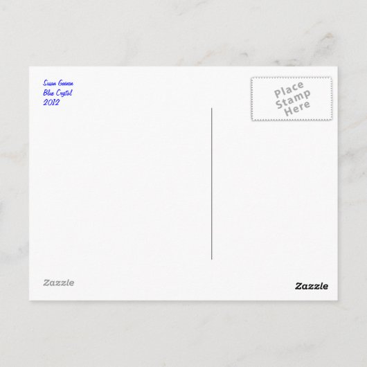 Turquoise Flying Crystal Abstract Briefkaart (Achterkant)