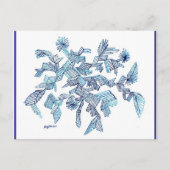 Turquoise Flying Crystal Abstract Briefkaart (Voorkant)