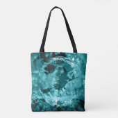 TURQUOISE FLYING HALLOWEEN WITCHES TOTE BAG (Achterkant)