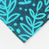 Turquoise foliage verlaat patroon modern monogram fleece deken (Hoek)
