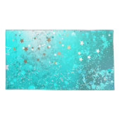 Turquoise Folie Achtergrond met Mint Kussensloop (Achterkant)
