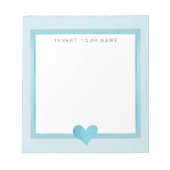Turquoise Folie Hart Notitieblok 14 cm x 15 cm (Voorkant)