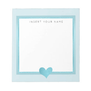 Turquoise Folie Hart Notitieblok 14 cm x 15 cm
