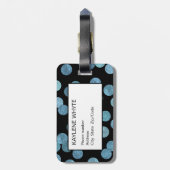 Turquoise Folie Stippen Gepersonaliseerd Bagagelab Bagagelabel (Achterkant verticaal)