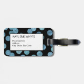 Turquoise Folie Stippen Gepersonaliseerd Bagagelab Bagagelabel (Achterkant horizontaal)