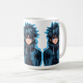 Turquoise Force: Anime-stijl manga jongen Koffiemok (Voorkant rechts)