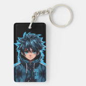 Turquoise Force: Anime-stijl manga jongen Sleutelhanger (achterkant)