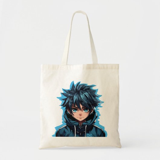 Turquoise Force: Anime-stijl manga jongen Tote Bag (Voorkant)
