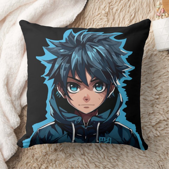 Turquoise Force: Anime-Style Manga Jongen Kussen (Deken)